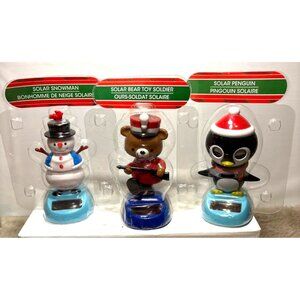 Solar-Powered Dancing Toy Figures Set - Snowman Bear & Penguin Figurines